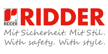 RIDDER - Mit Sicherheit. Mit Stil. With safety. With style. Logo